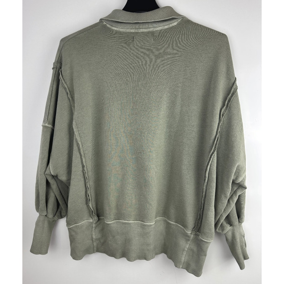 We The Free People Camden Henley Long Sleeve Sweatshirt XS Slouchy Boho Grunge - Picture 9 of 15